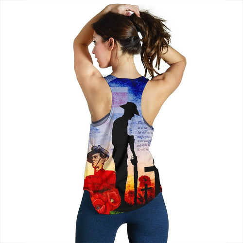 Anzac Women's Racerback Tank - Anzac 2020 Lest We Forget The Australian Army - Vibe Hoodie