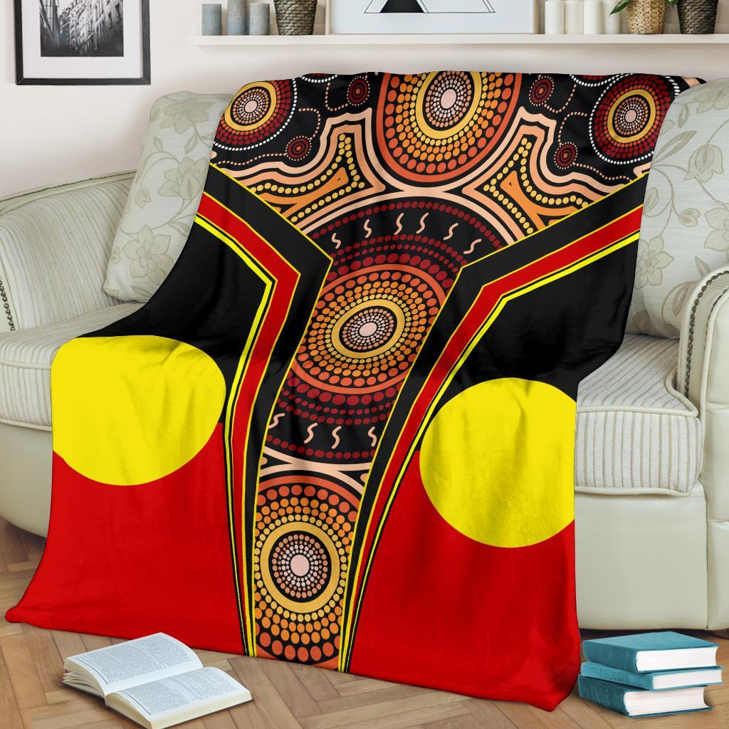 premium-blanket-aboriginal-with-dot-painting-art