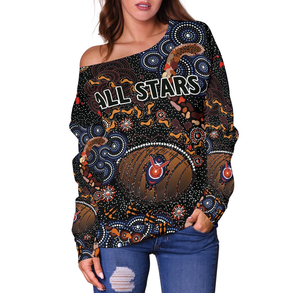 Indigenous Women Off Shoulder Sweater All Stars - Vibe Hoodie