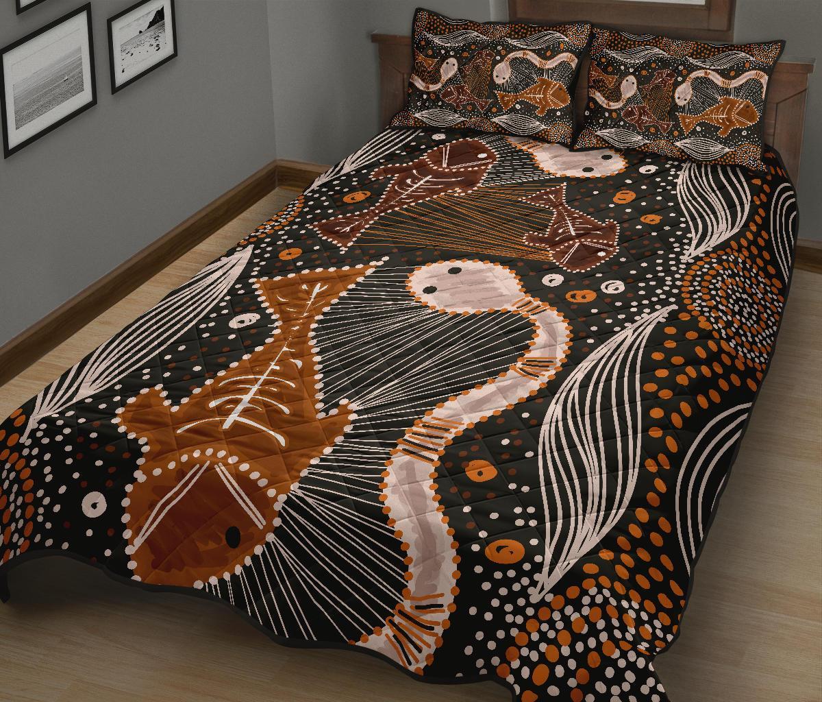 aboriginal-quilt-bed-set-indigenous-fish-and-snake