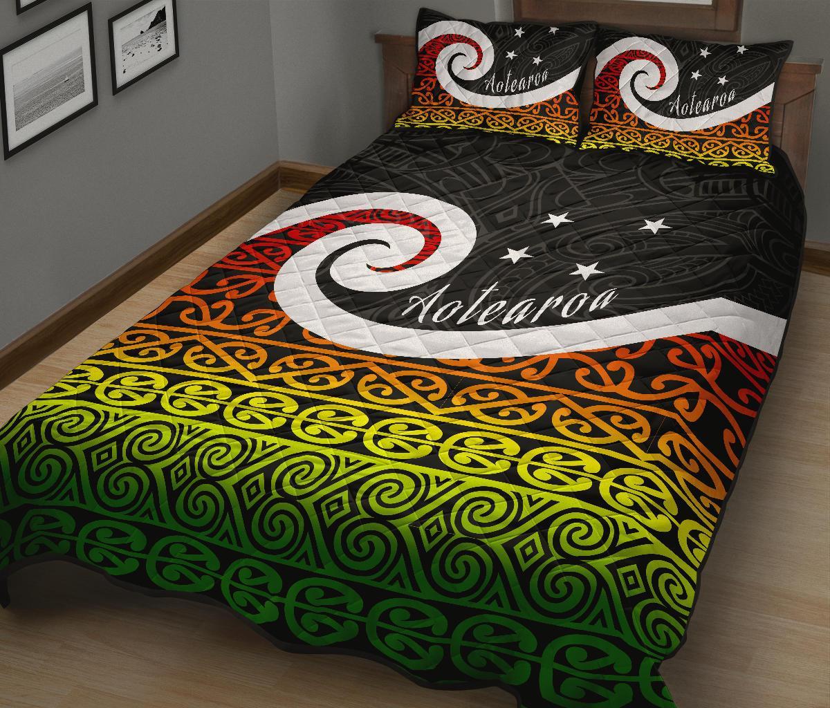 quilt-bed-set-nz-koru-rastafari-color