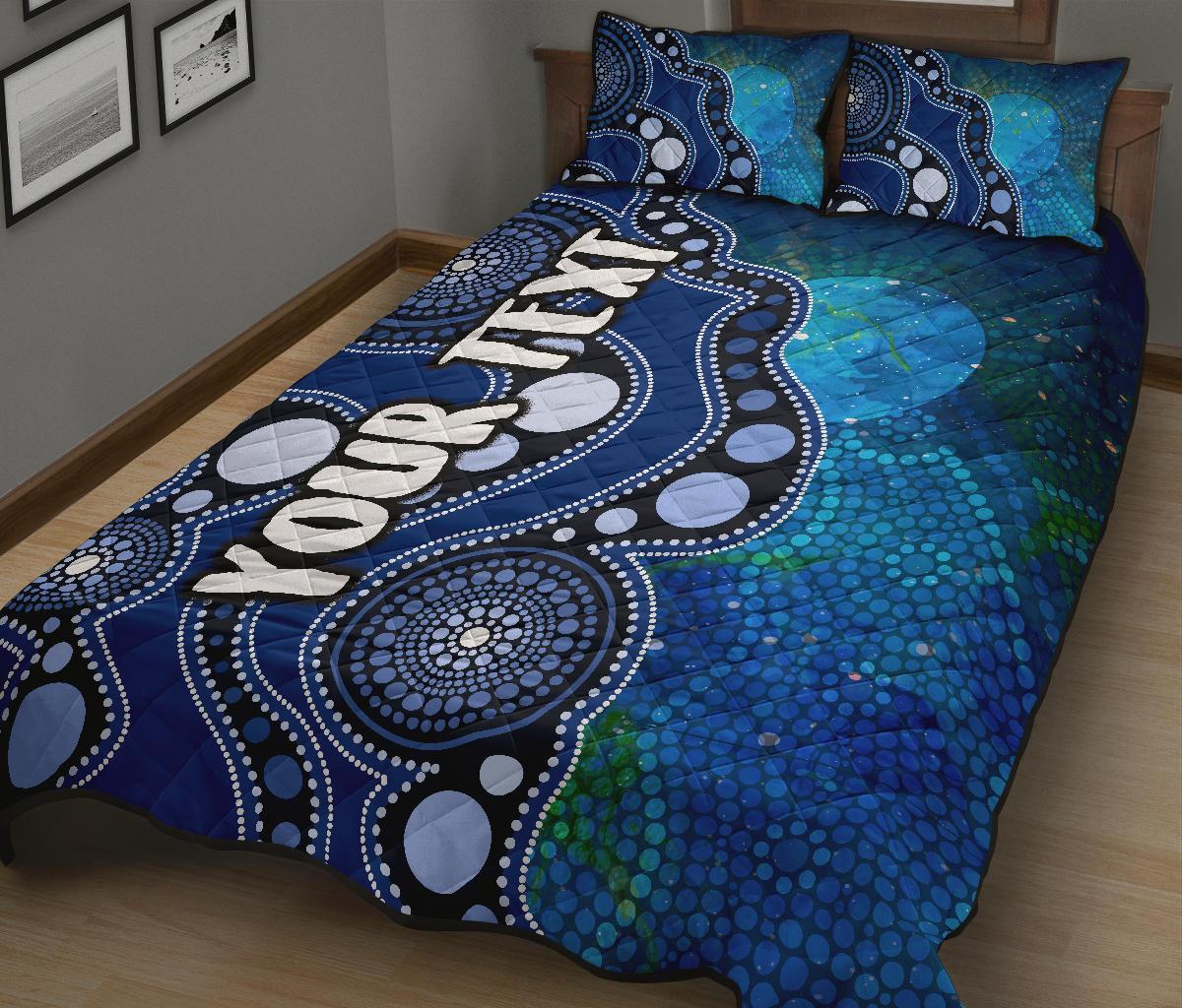 custom-text-aboriginal-quilt-bed-set-australia-indigenous-flag-circle-dot-painting-art-blue