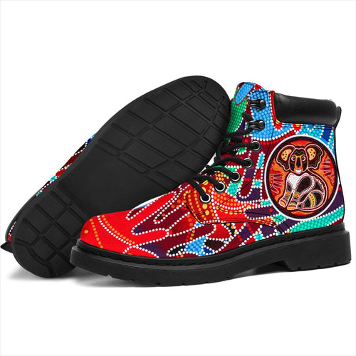 aboriginal-all-season-boots-koala-and-hand-art-dot-painting-boots