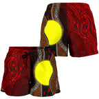 Aboriginal Women Shorts - Aboriginal Flag Lizard Dot Painting Style - Vibe Hoodie