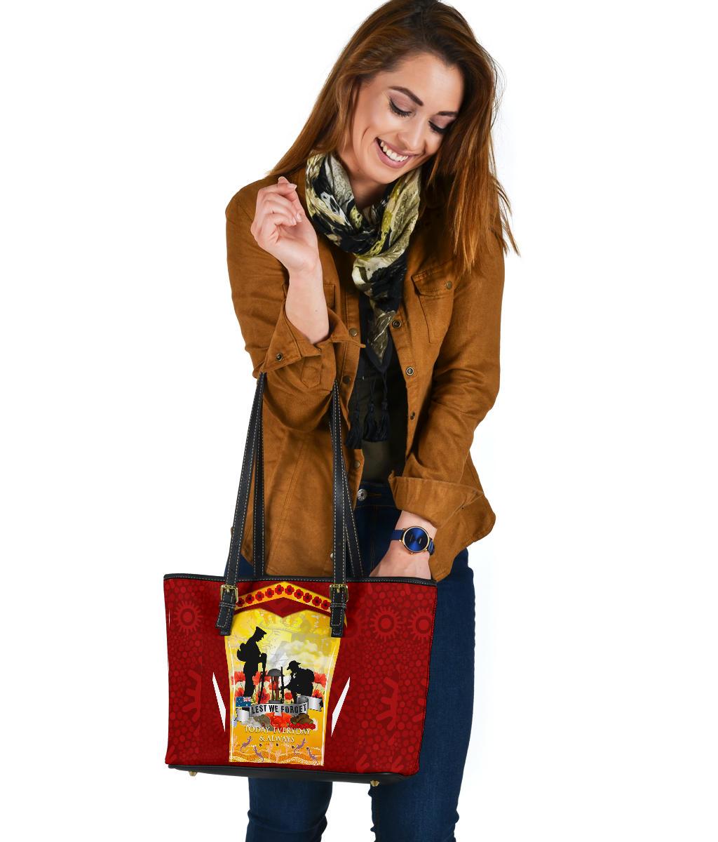 anzac-small-leather-tote-lest-we-forget-aboriginal-version