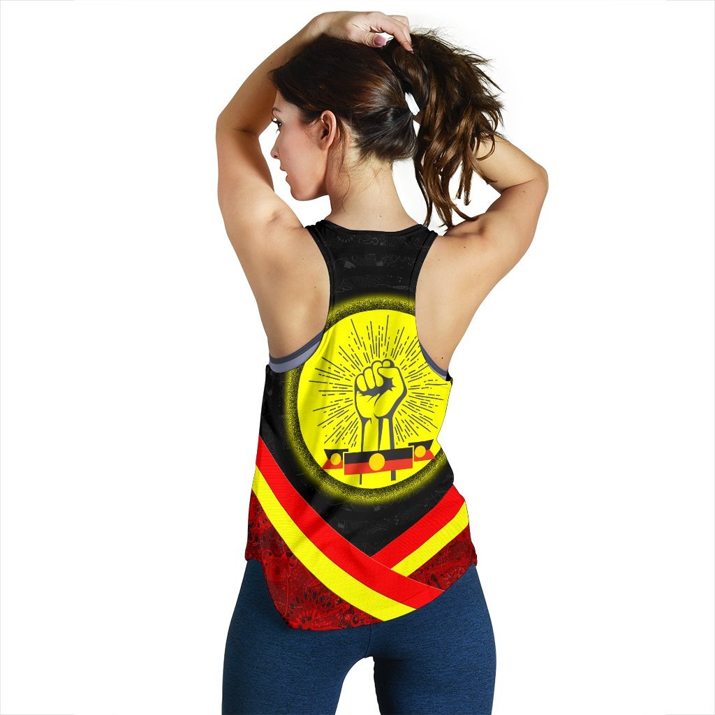 Racerback Tanks - Aboriginal Flag And Animals Pattern - Vibe Hoodie