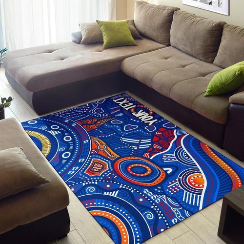 custom-text-aboriginal-area-rugs-indigenous-footprint-patterns-blue-color