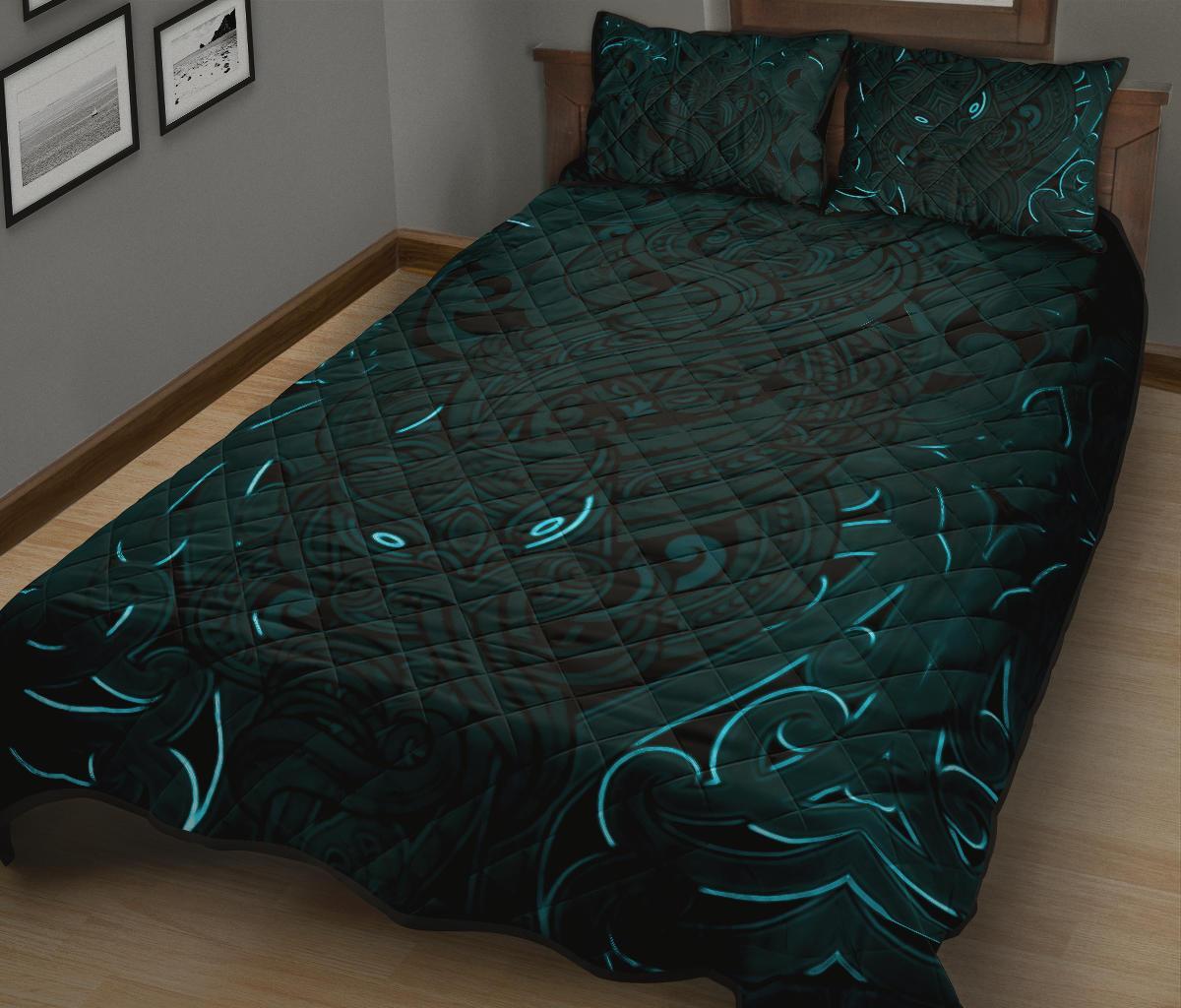 new-zealand-quilt-bed-set-maori-gods-quilt-and-pillow-cover-tumatauenga-god-of-war-blue