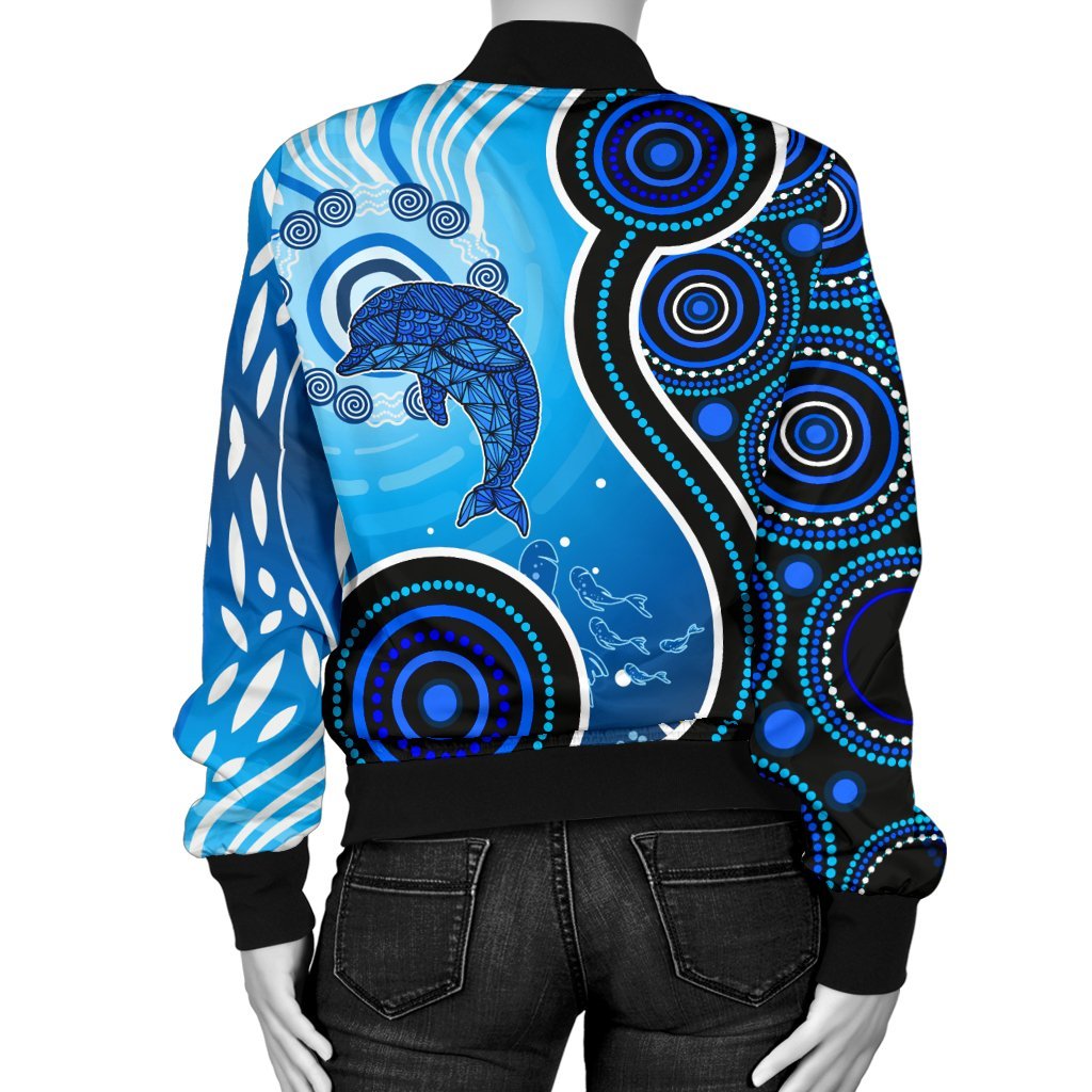 aboriginal-womens-bomber-jacket-dolphin-and-aboriginal-dot-patterns