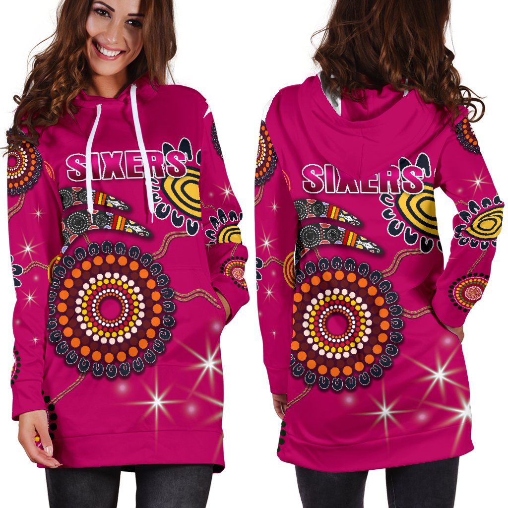 sydney-womens-hoodie-dress-sixers-indigenous-magenta