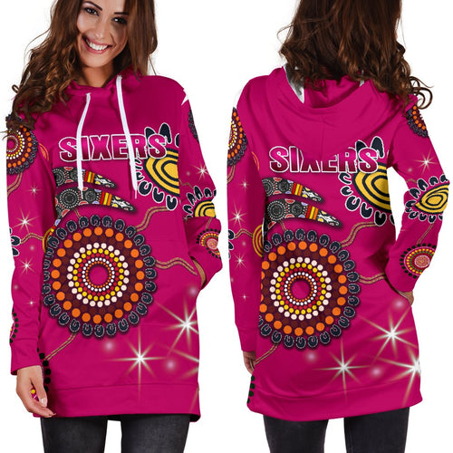 sydney-womens-hoodie-dress-sixers-indigenous-magenta
