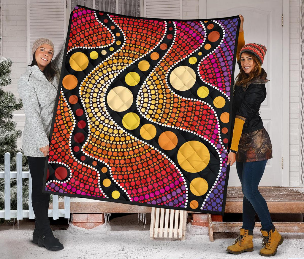 aboriginal-premium-quilt-australia-colorful-circle-dot-painting-art