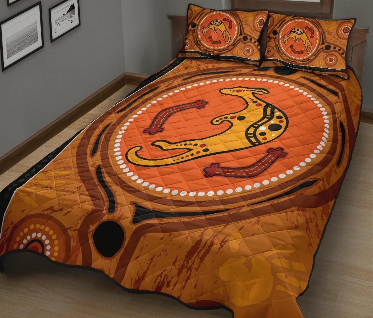 aboriginal-quilt-bed-set-indigenous-kangaroo-circle-dot-painting