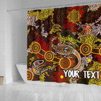 custom-aboriginal-shower-curtain-kangaroo-and-lizard-dot-painting-art