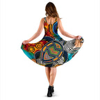 Aboriginal Midi Dress - Turtle Indigenous Art - Vibe Hoodie
