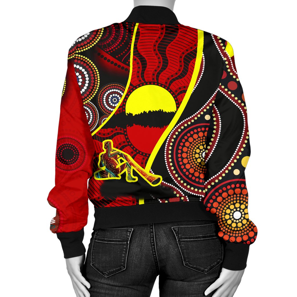bomber-jacket-australia-aboriginal-dots-with-didgeridoo