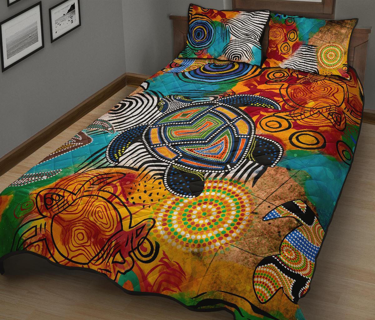 aboriginal-quilt-bed-set-turtle-indigenous-art