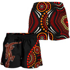 Aboriginal Women's Shorts - Aboriginal Lizard With Dot Painting Patterns - Vibe Hoodie