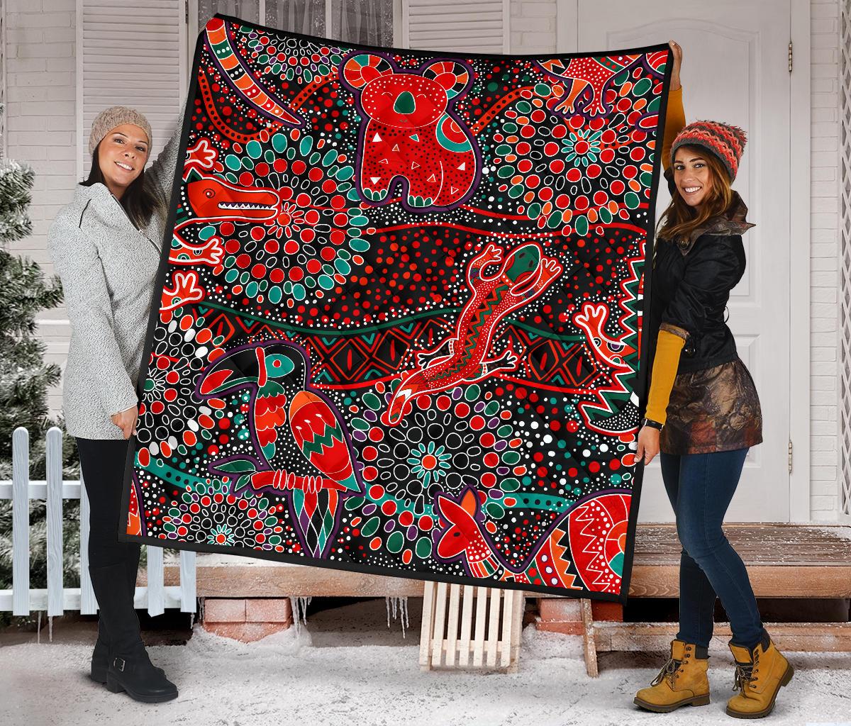 quilts-aboriginal-animal-dot-acrylic-paint
