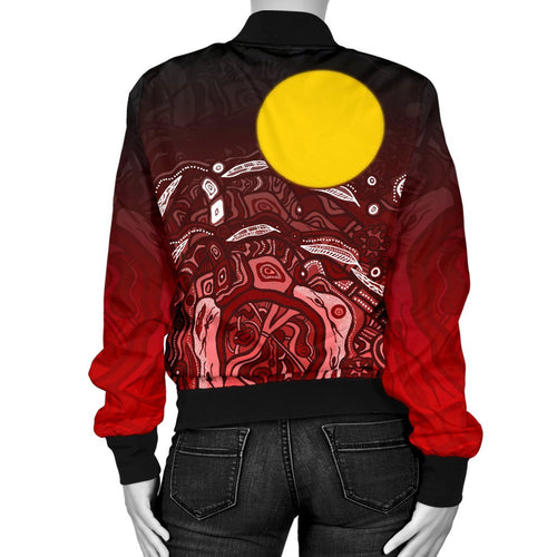 aboriginal-womens-bomber-jacket-red-landscape
