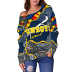 Cowboys Women Off Shoulder Sweater Unique Indigenous - Vibe Hoodie