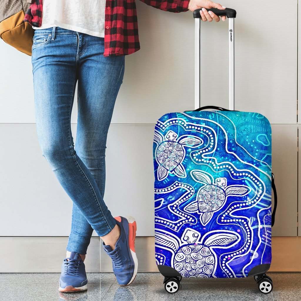 aboriginal-luggage-covers-sea-turtle-with-indigenous-patterns-blue