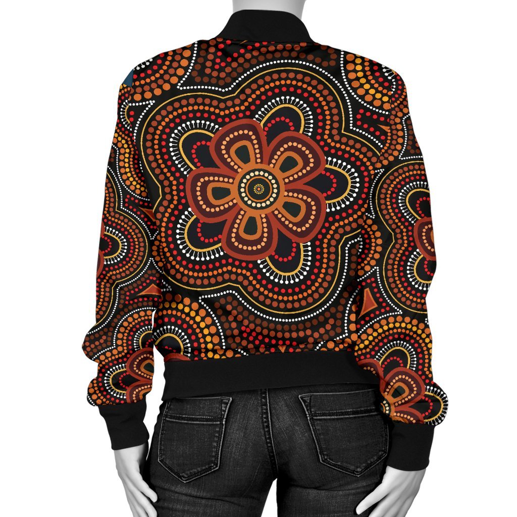 aboriginal-womens-bomber-jacket-aboriginal-dot-painting-flowers-style-ver02