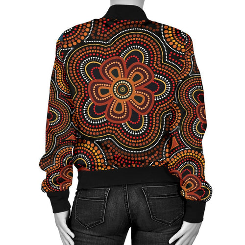 aboriginal-womens-bomber-jacket-aboriginal-dot-painting-flowers-style-ver02