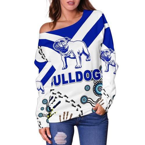 Canterbury-Bankstown Bulldogs Women Off Shoulder Sweater Indigenous - NO.2 - Vibe Hoodie