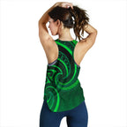 New Zealand Maori Mangopare Women Racerback Tank Polynesian - Green - Vibe Hoodie