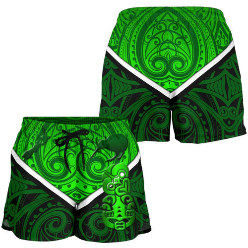 New Zealand Maori Rugby Women Shorts Pride Version - Green - Vibe Hoodie
