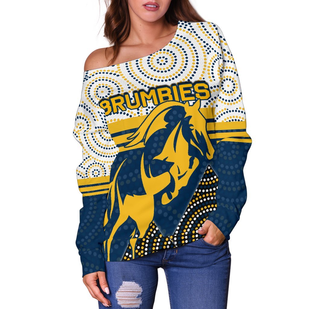 Brumbies Women's Off Shoulder Sweater - Vibe Hoodie