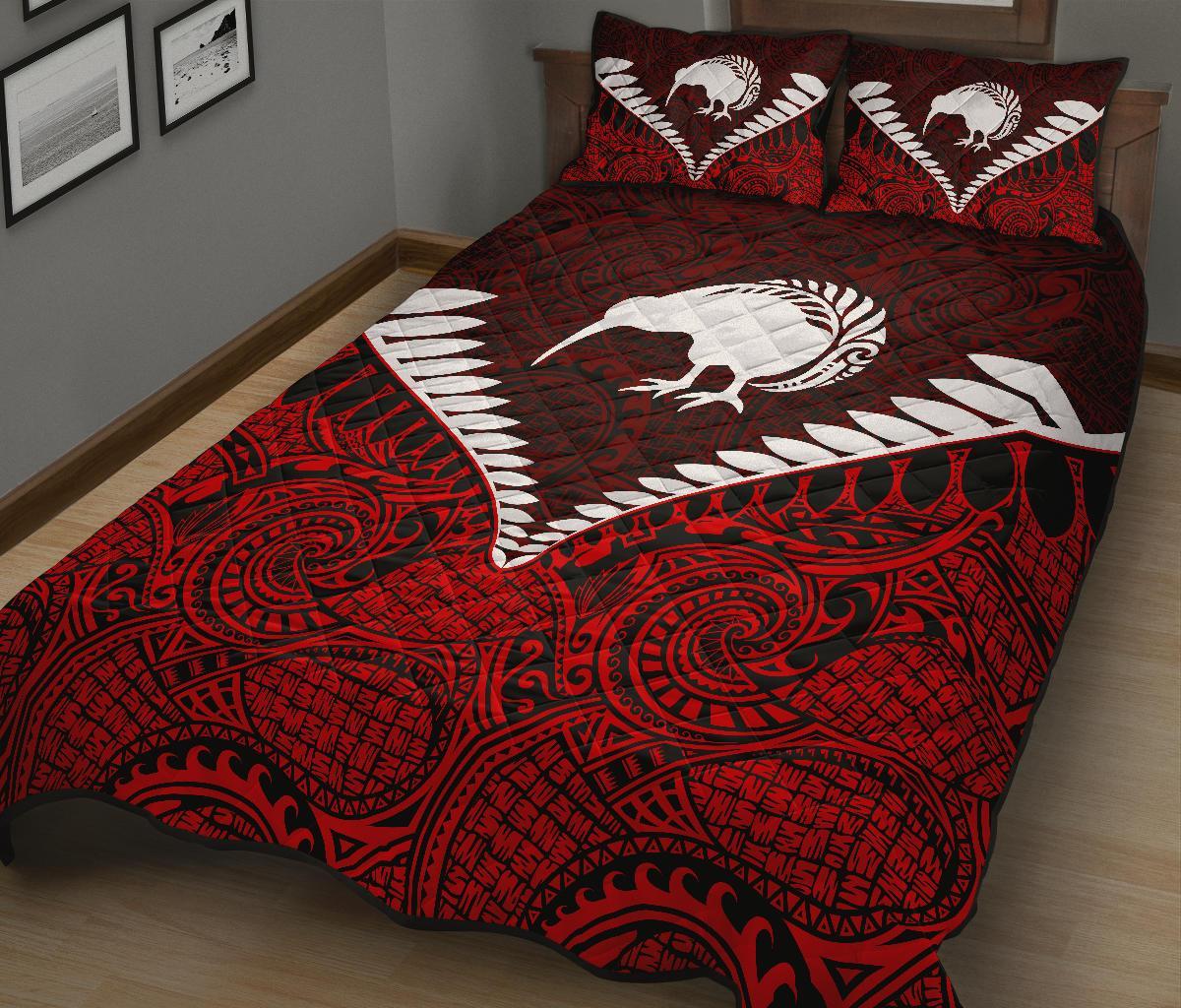 kiwi-silver-fern-classic-quilt-bed-set-red