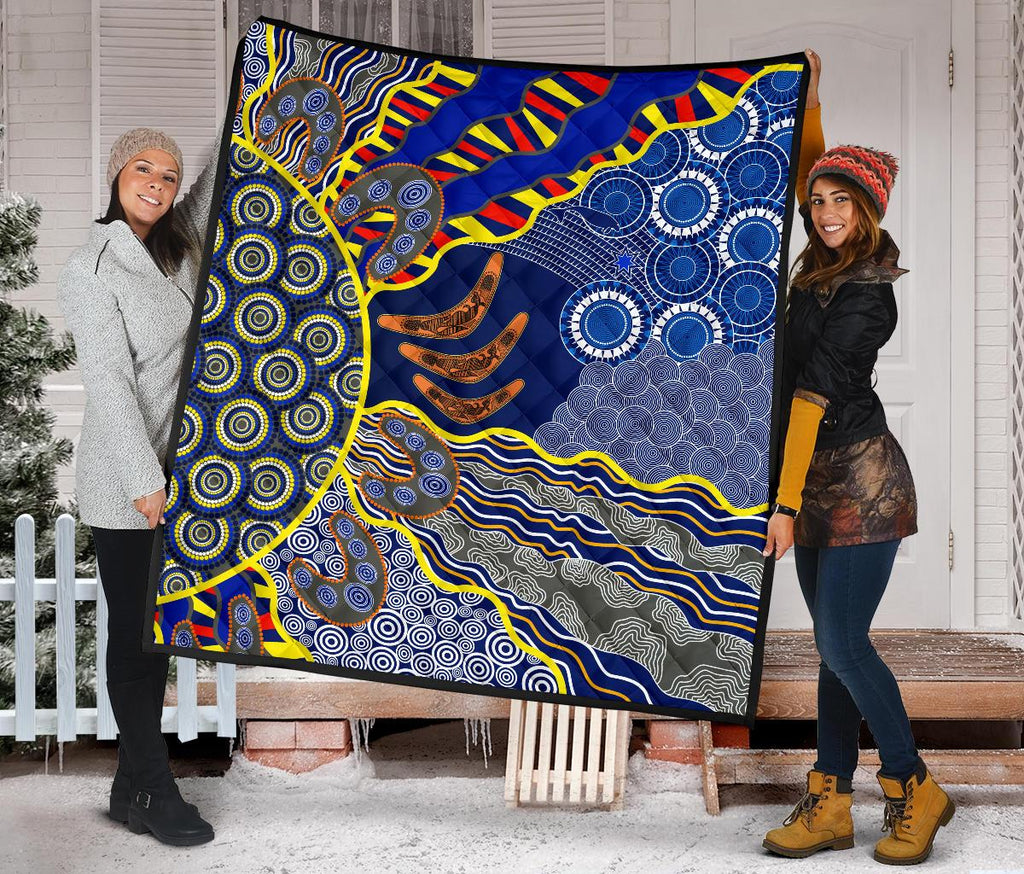aboriginal-premium-quilt-australian-boomerang-dot-painting-art