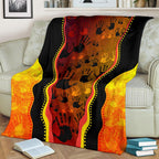 premium-blanket-aboriginal-patterns-blanket-golden-style