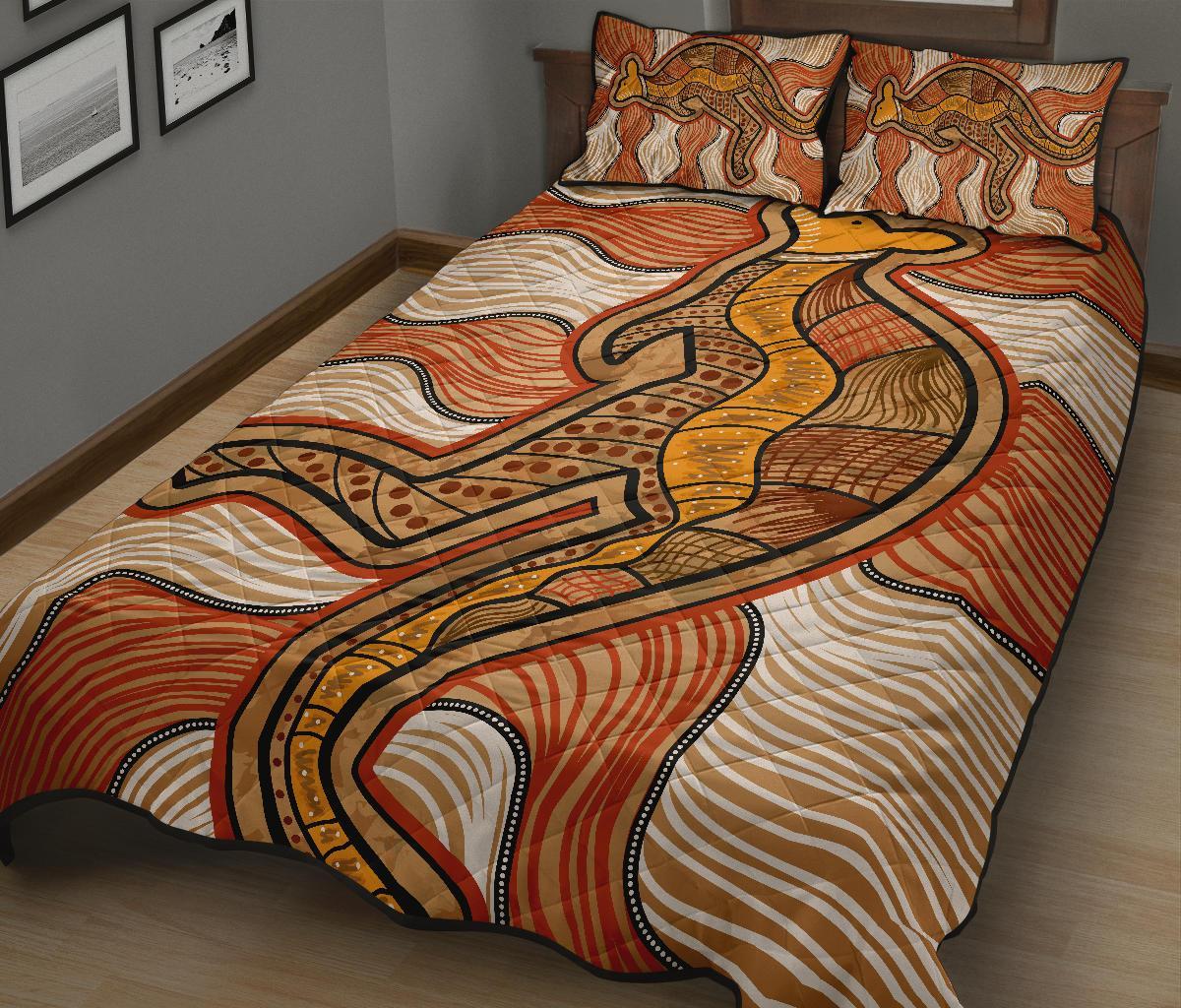 aboriginal-quilt-bed-set-indigenous-kangaroo-vintage-stye