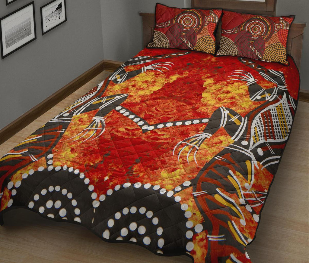 quilt-cover-set-dot-painting-crocodile-and-kangaroo-patterns