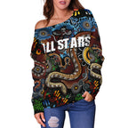 Australia Indigenous Women's Off Shoulder Sweater All Stars - Vibe Hoodie