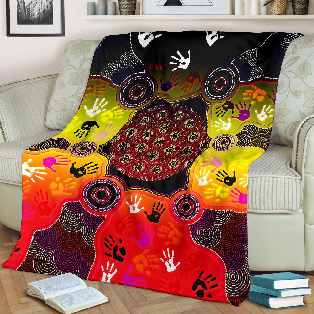 aboriginal-premium-blanket-indigenous-circle-dot-painting-hand-art