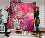 aboriginal-premium-quilt-sea-turtle-with-indigenous-patterns-pink