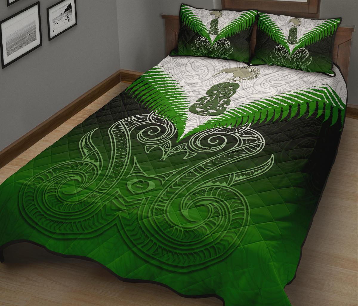 quilt-bed-set-nz-maori-manaia-green