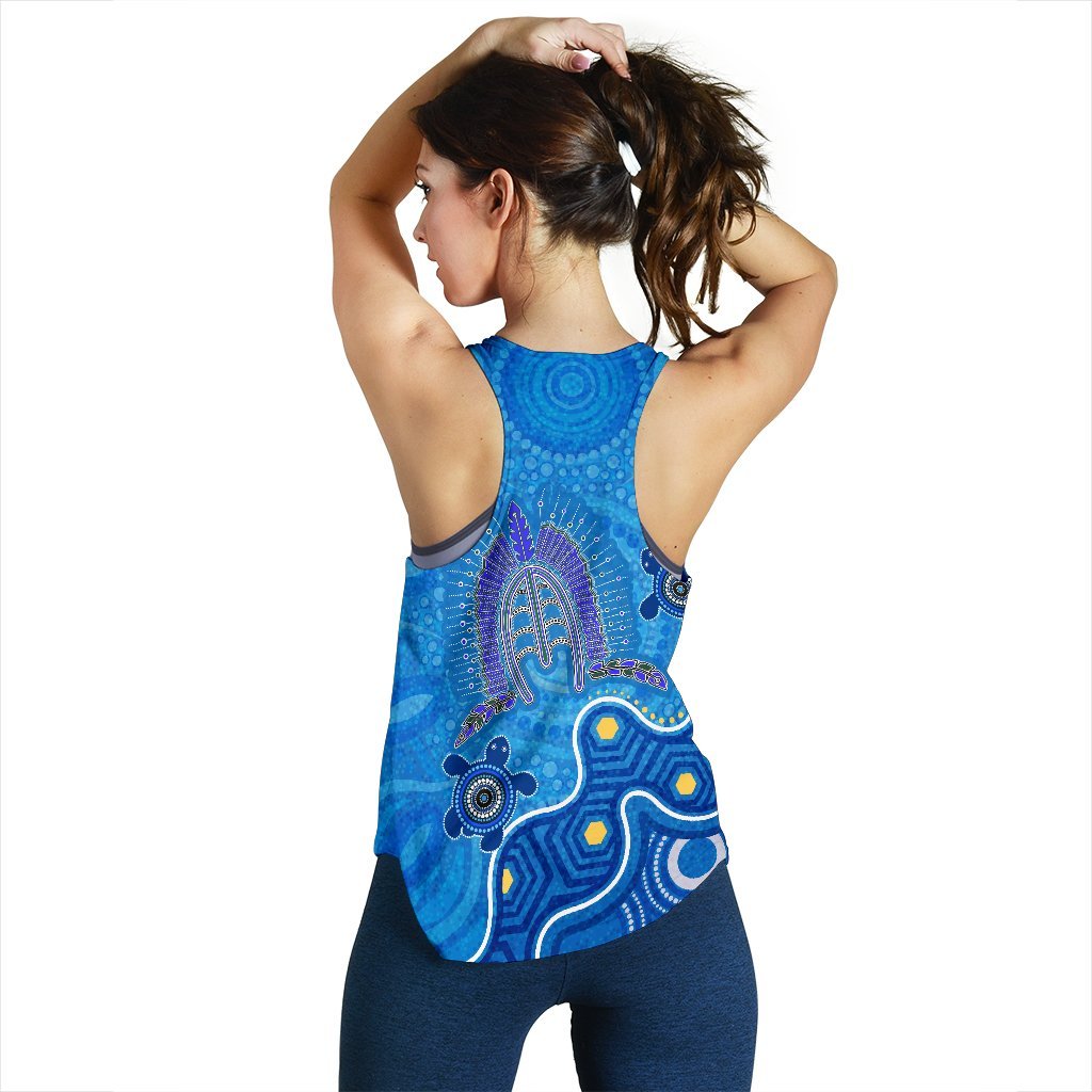 Torres Strait Personalised Women's Racerback Tank - Dhari And Turtle - Vibe Hoodie
