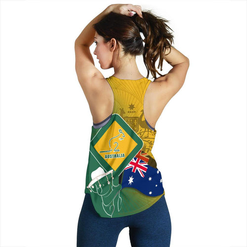 Racerback Tank - Aus Flag and Coat Of Arms Tank Kangaroo and Koala Sign - Vibe Hoodie
