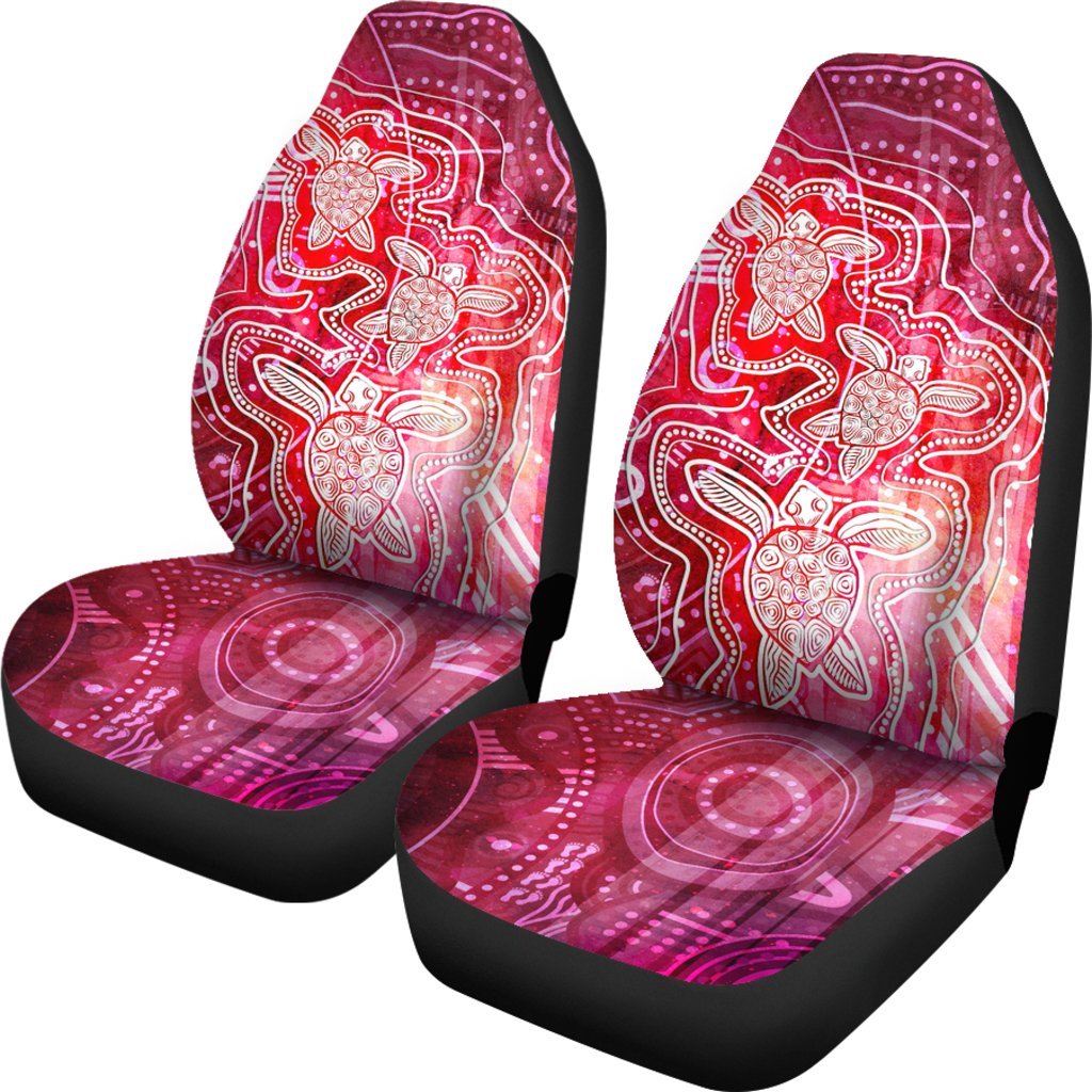 aboriginal-car-seat-covers-sea-turtle-with-indigenous-patterns-pink