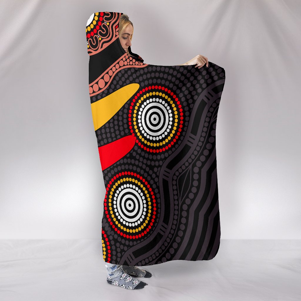 aboriginal-hooded-blanket-boomerang-art-circle-dot-painting