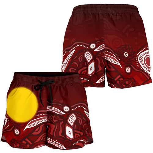 Aboriginal Women's Shorts - Red Landscape - Vibe Hoodie