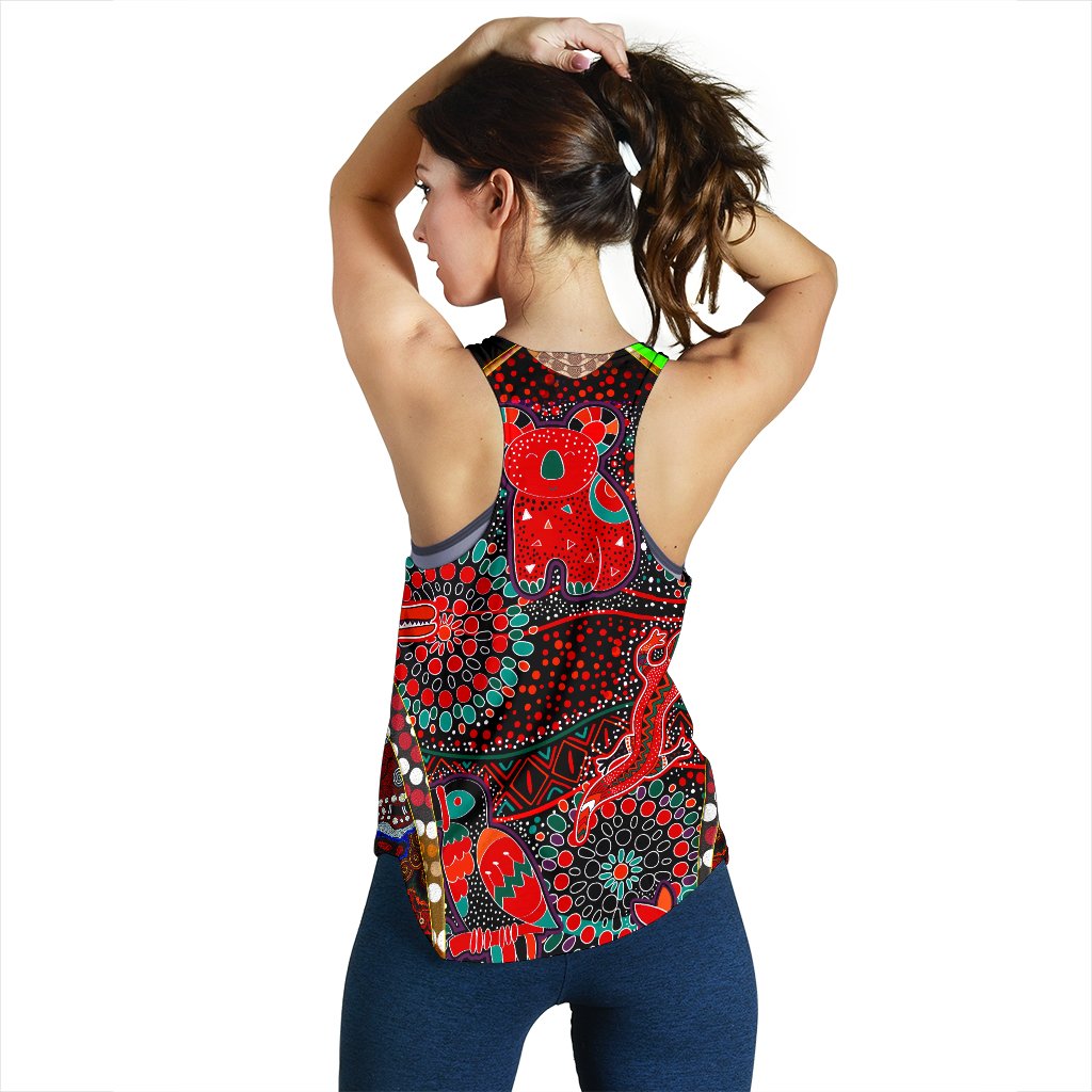 Racerback Tanks- Aboriginal Animal & Dot Acrylic Paint - Vibe Hoodie