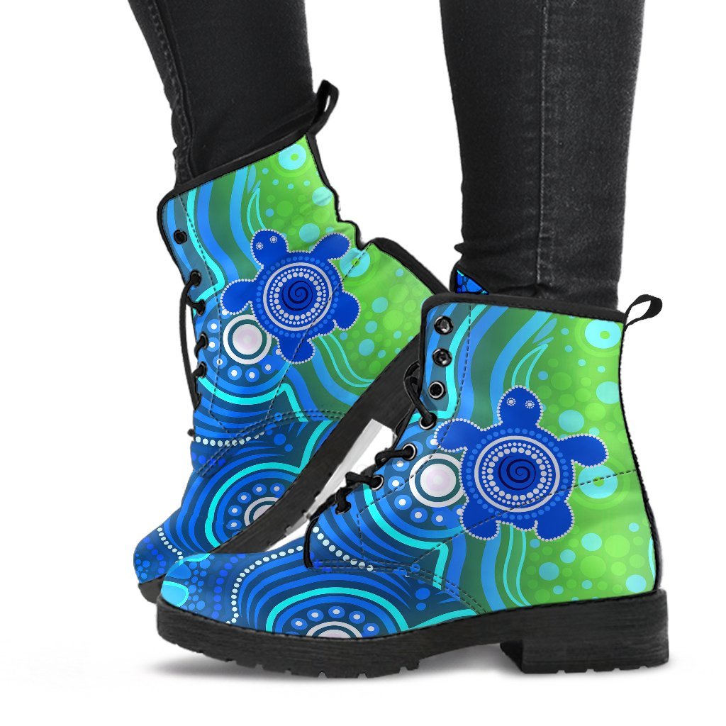 1staustrali-aboriginal-leather-boots-aboriginal-turtle-family