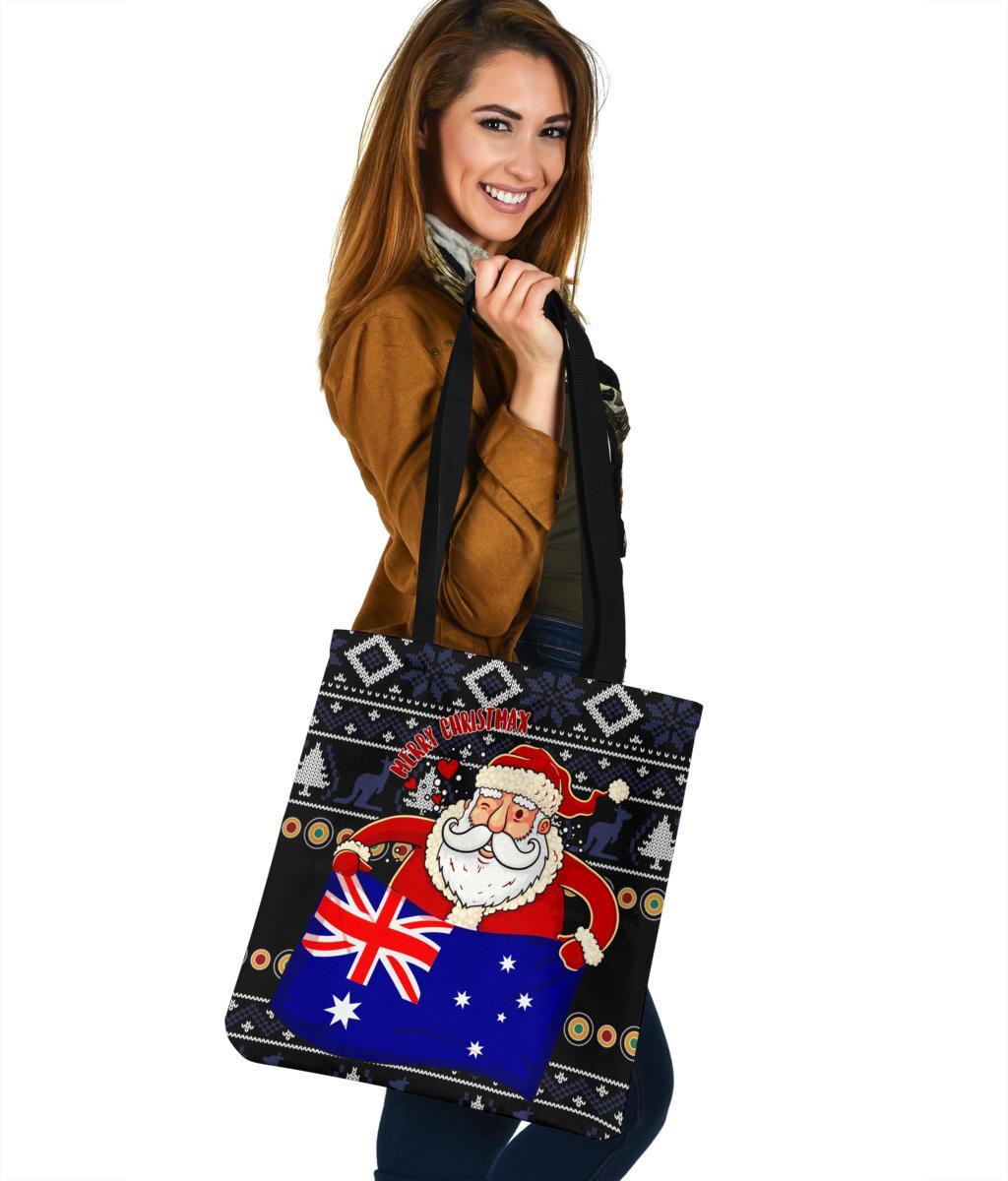 christmas-tote-bags-australia-santa-claus-hold-the-flag-black