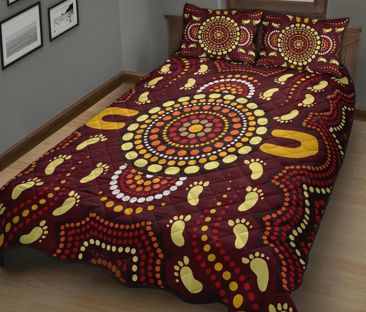 aboriginal-quilt-bed-set-indigenous-circle-footprint